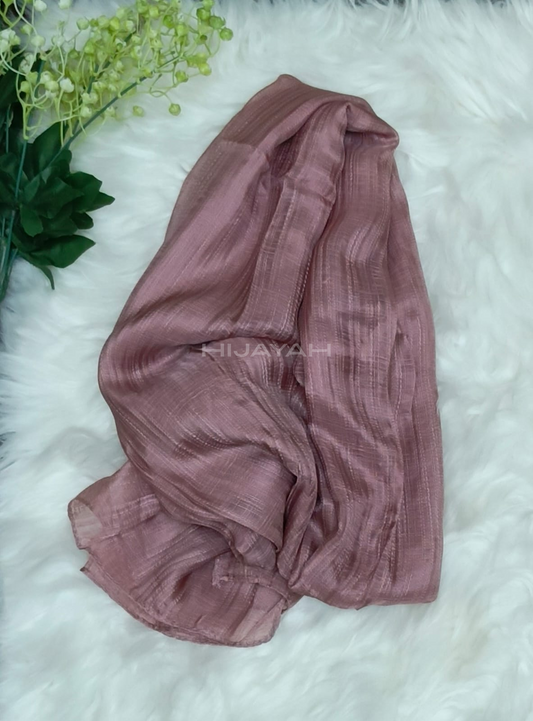 Threaded Textured Lawn Hijab - Pink