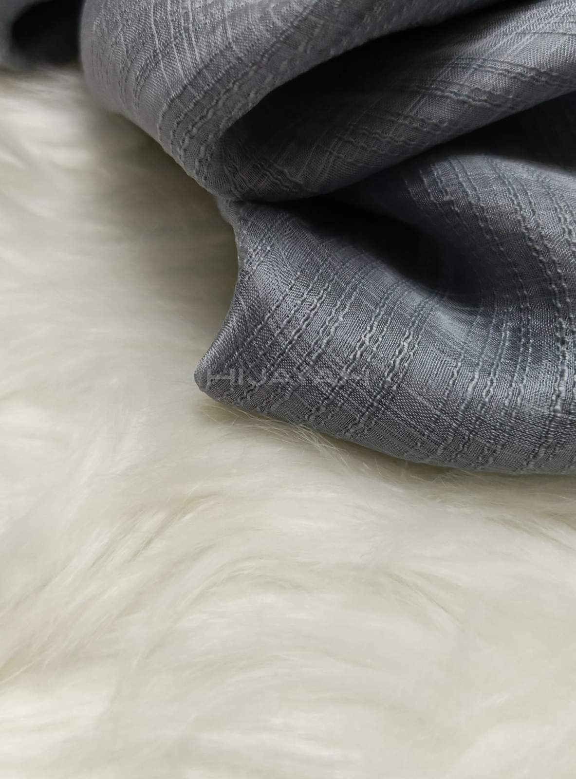 Threaded Textured Lawn Hijab - Frosted Silver