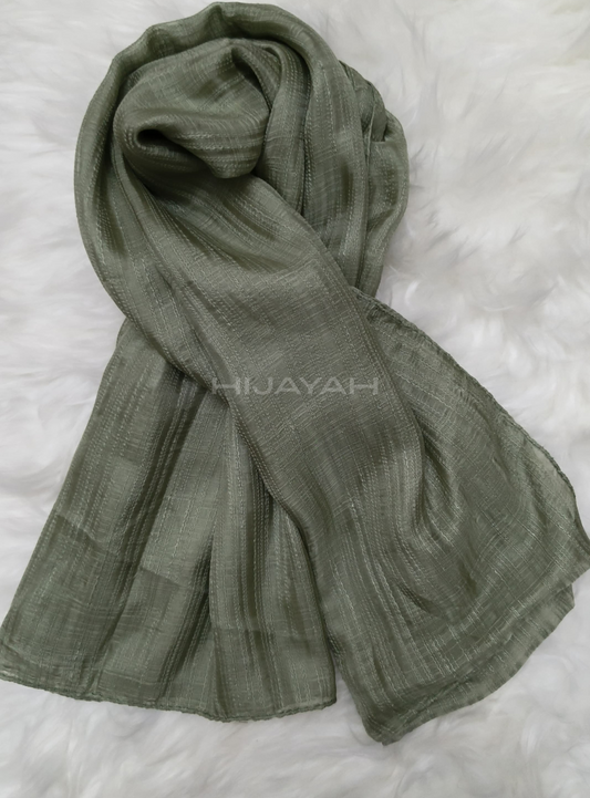 Threaded Textured Lawn Hijab - Mint Green