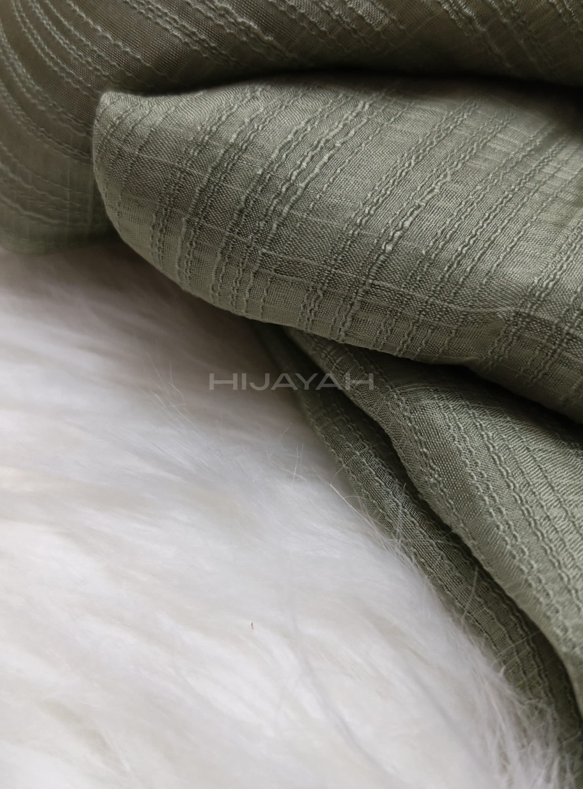 Threaded Textured Lawn Hijab - Mint Green