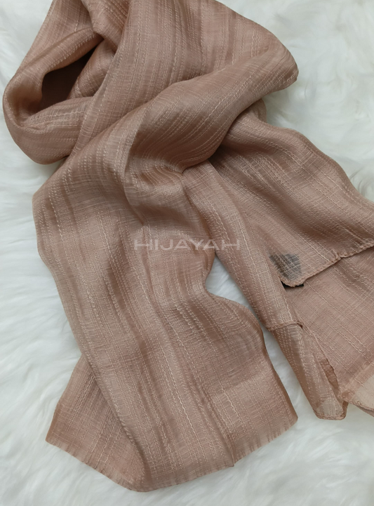 Threaded Textured Lawn Hijab - Beige