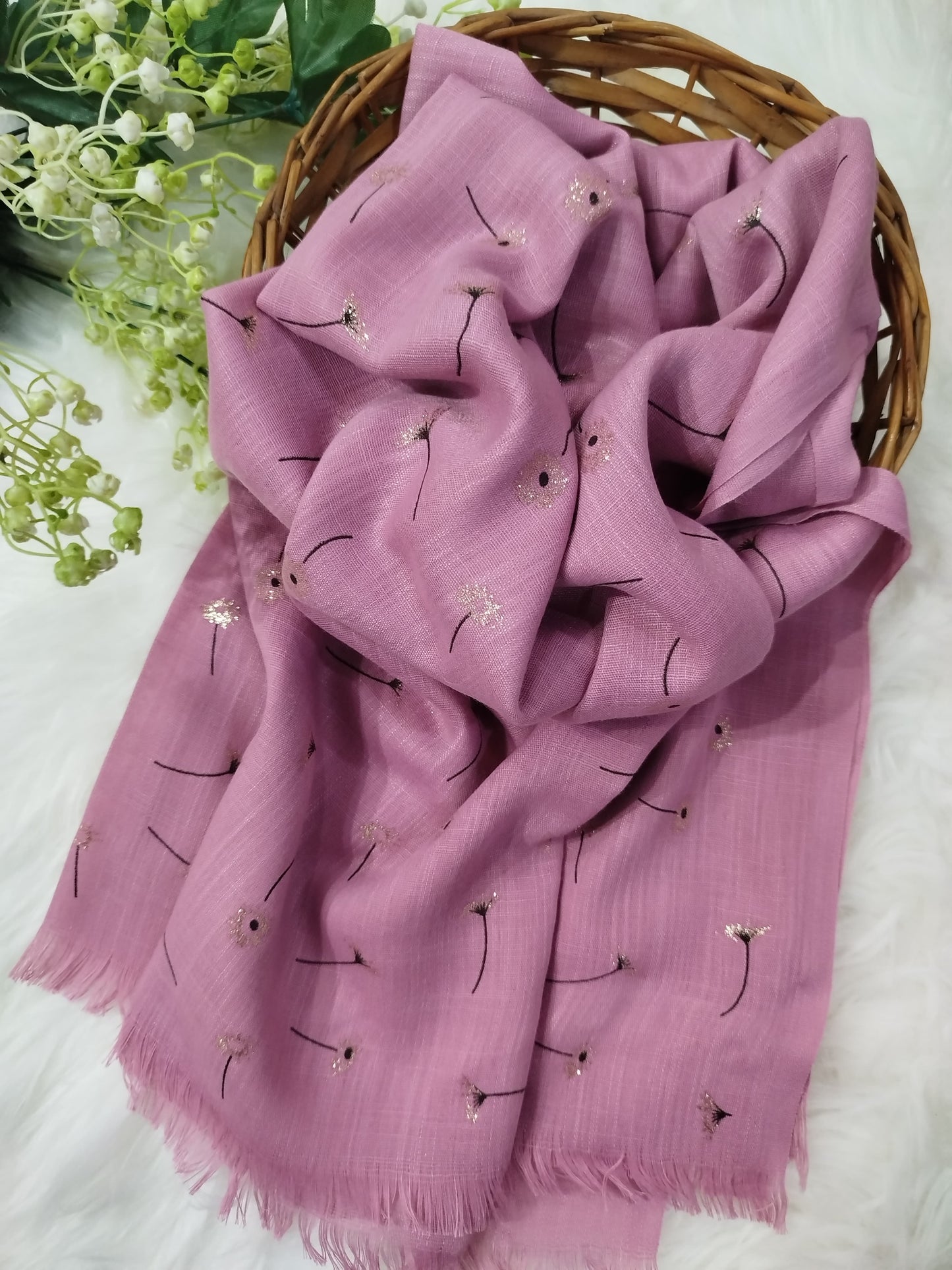 Printed lawn Hijab - Pink